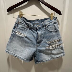 American Eagle Outfitters Blue Jean Shorts Distressed Style
